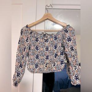 Off the shoulder cropped top